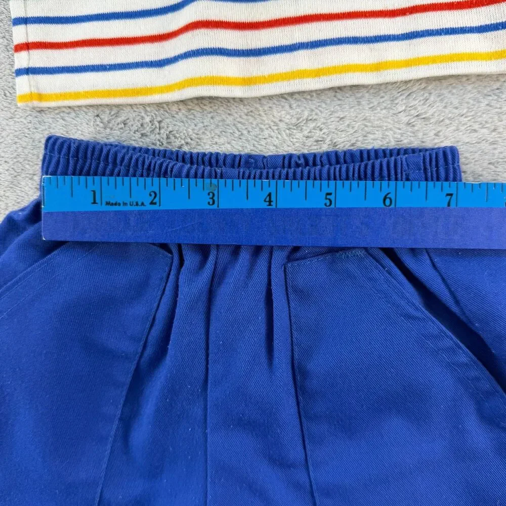 Vintage 70s Health-Tex Baby Toddler Outfit 2pc Striped Shirt Shorts USA Made